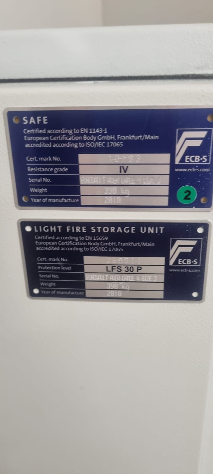 Burton Eurovault Aver LFS 30P G4 Size 3 EE High Security Safe Collection Coventry - MES Systems Nuneaton