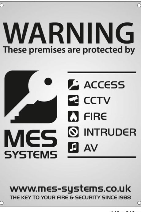 MES Systems A5 Metal Warning Sign. Customers only - MES Systems Nuneaton