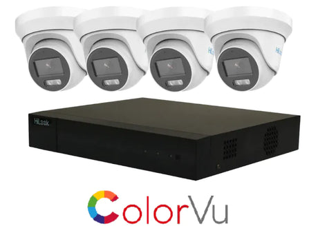Hilook by Hikvision 4 Camera 4MP Hybrid Light ColorVu 4 Channel IP CCTV Kit - MES Systems Nuneaton
