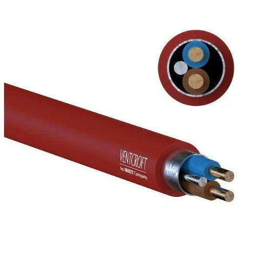 VENTCROFT VFP-215ERD NOBURN 1.5mm² Red Fire Performance Cable 2-Core 100metre drum