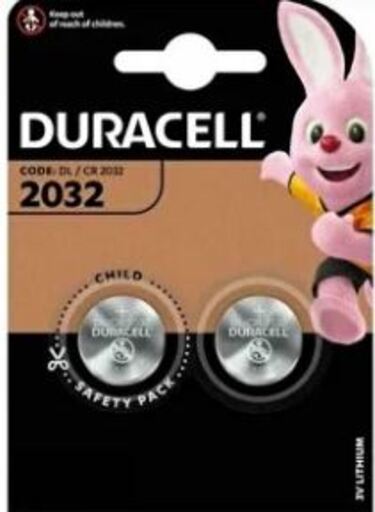 Duracell CR2032 Lithium Coin Batteries 3V 2032 Pack of 2