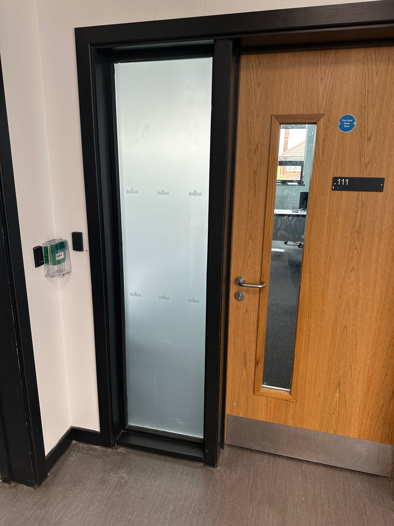 Glass door with access control