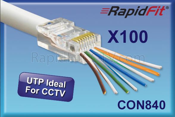 RapidFit CAT6/CAT5 UTP RJ45 Plugs Pack of 100