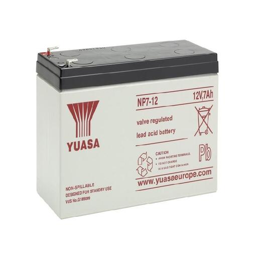 Yuasa 7Ah 12V Sealed Lead Acid Stairlift and Alarm Battery NP7-12